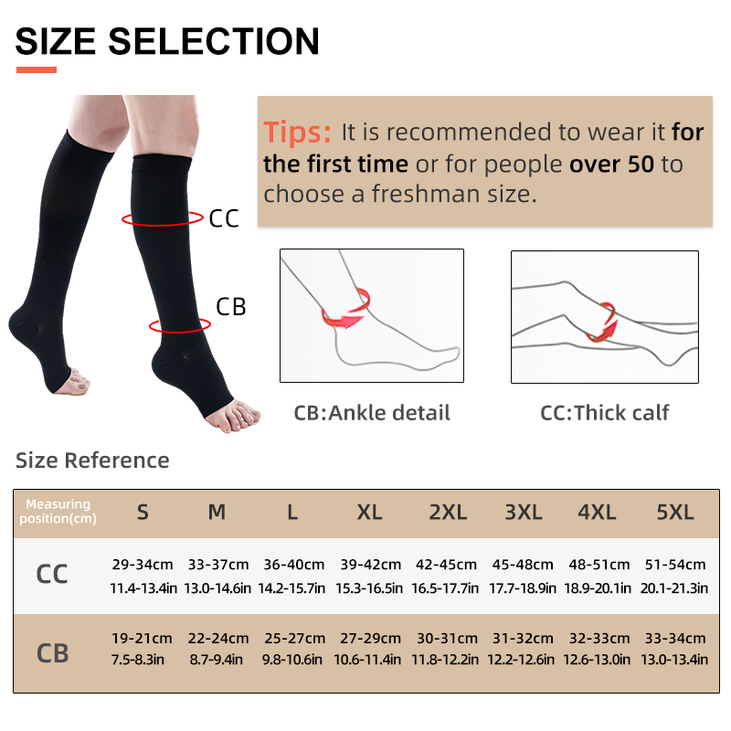 S-5XL 2pcs/Pair Medical Compre - Compression Sleeve Calf บทวิจารณ์และราคา