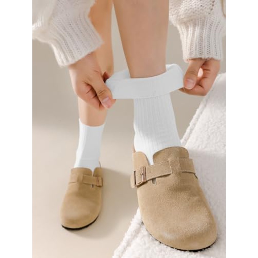 DOKUTOKU Womens Crew Socks Siz - Cotton Crew Sock Pack บทวิจารณ์และราคา