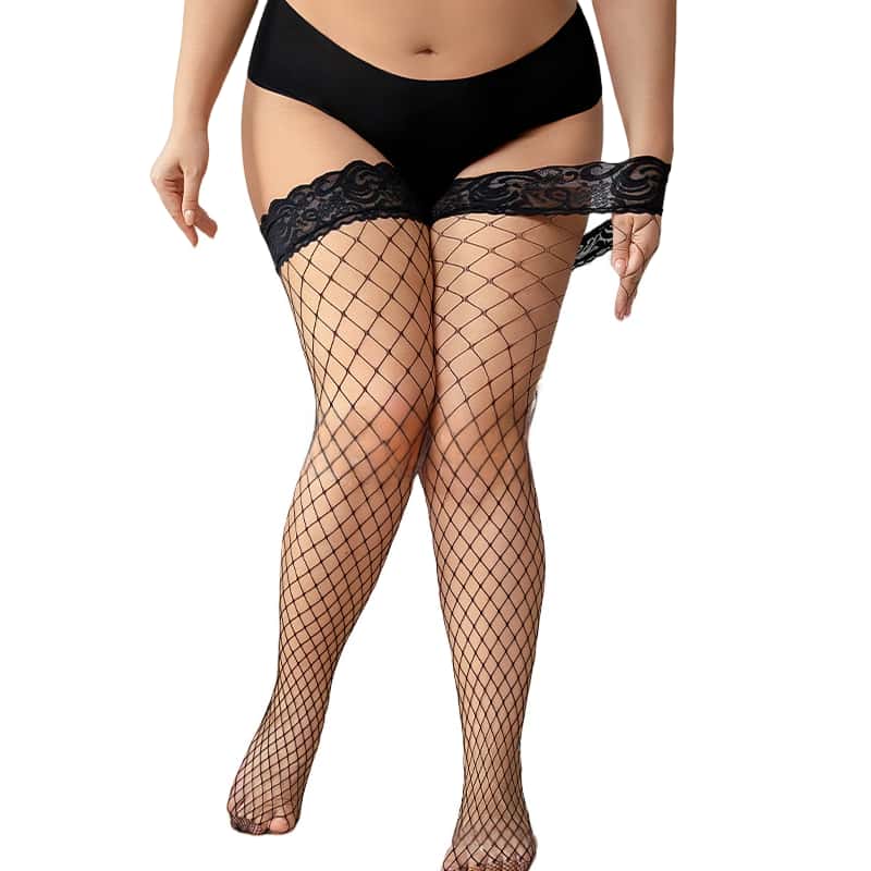 FREEAUCE Plus Size Hollow Mesh - Thigh High Sock Stay Up บทวิจารณ์และราคา